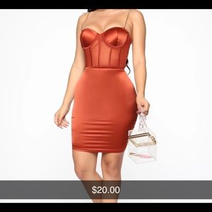 Copper m/Rust Satin Dress